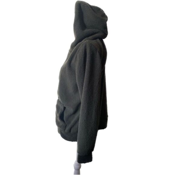 Bkolouuoe Women Lightweight Hooded Jacket with Pockets. Dark olive color. M - Picture 3 of 6